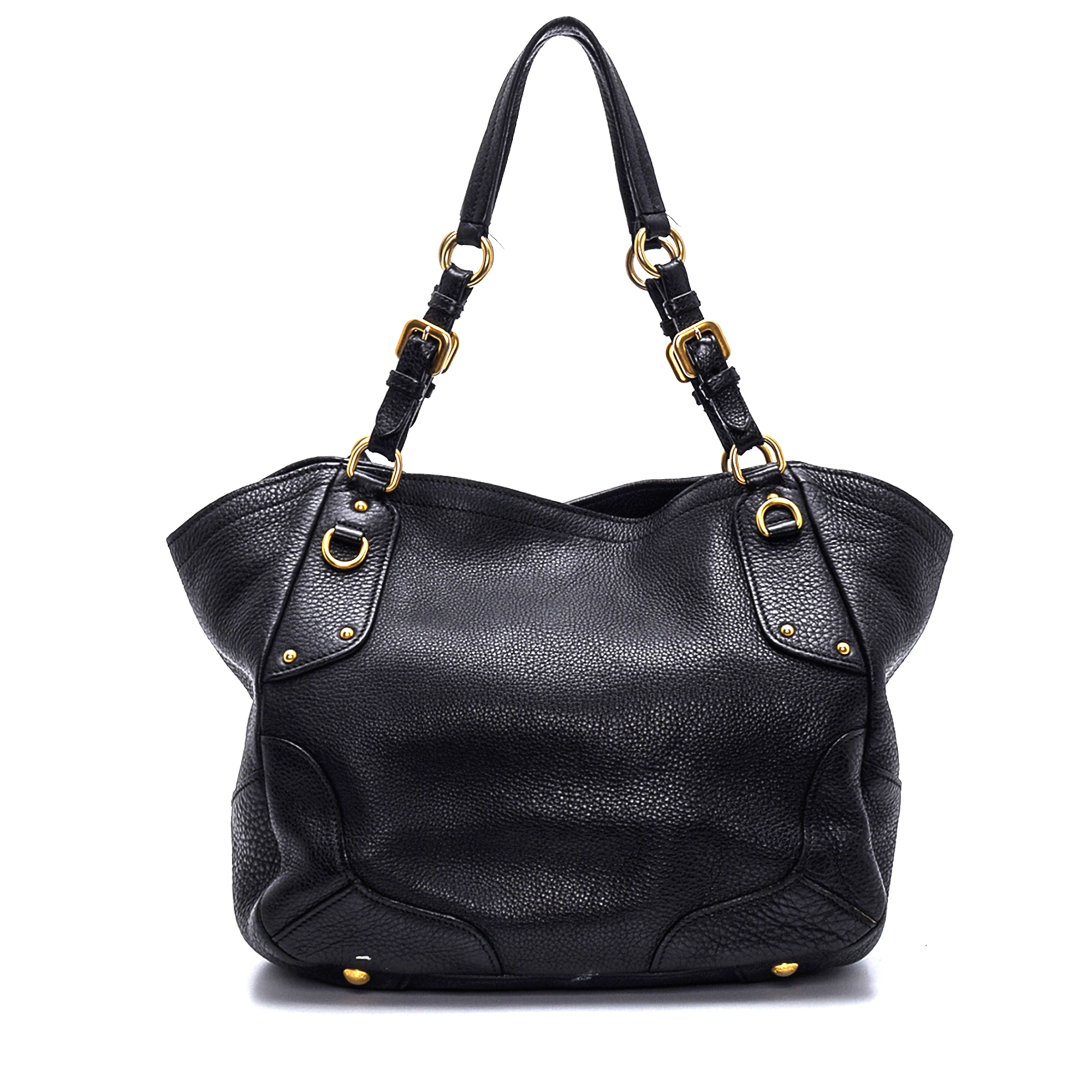 Prada - Black Vitello Daino Leather Tote Bag